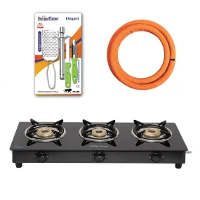 1 SF LPG STOVE 3B LIFESTYLE MS NA|1 SF HOSE PIPE 1.5 MTR..|1 SF SPARK LIGHTER - CHROME (..