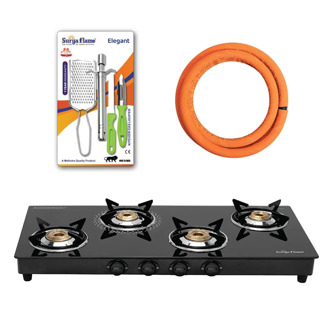 1 SF LPG STOVE 4B LIFES..|1 SF HOSE PIPE 1.5 MTR..|1 SF SPARK LIGHTER - ELEGANT (PACK OF 4)..vb