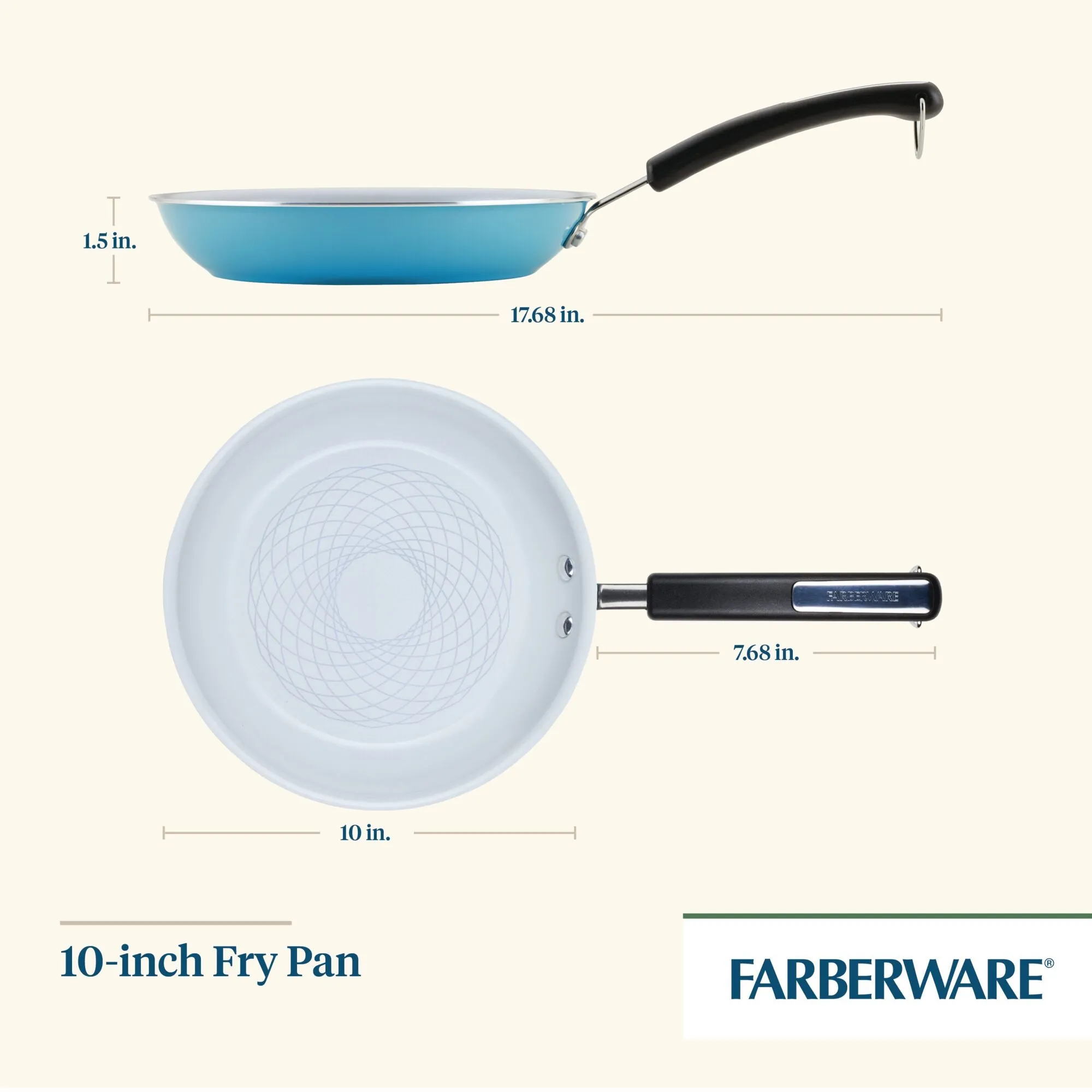 10-Inch Recycled Aluminum Ceramic Nonstick Frying Pan