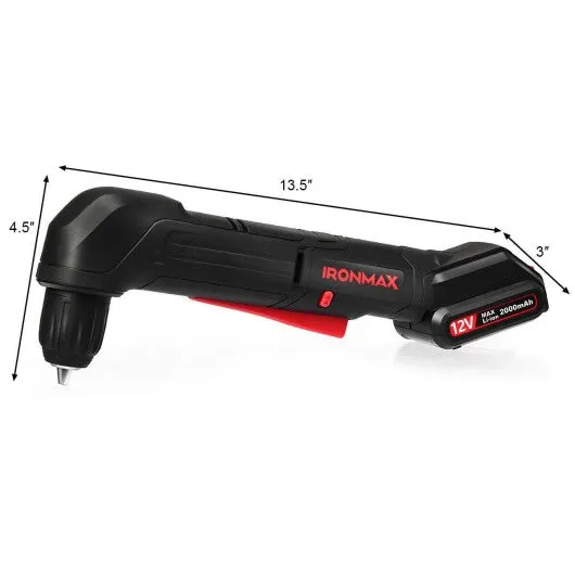 12V Cordless Angle Drill with 3/8" Single Sleeve Chuck