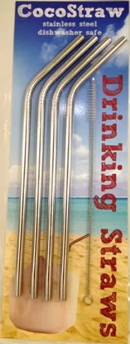 16qty Reusable Straws - Stainless Steel Drinking - Set of 16   4 Cleaners - Eco Friendly, SAFE, NON-TOXIC non-plastic