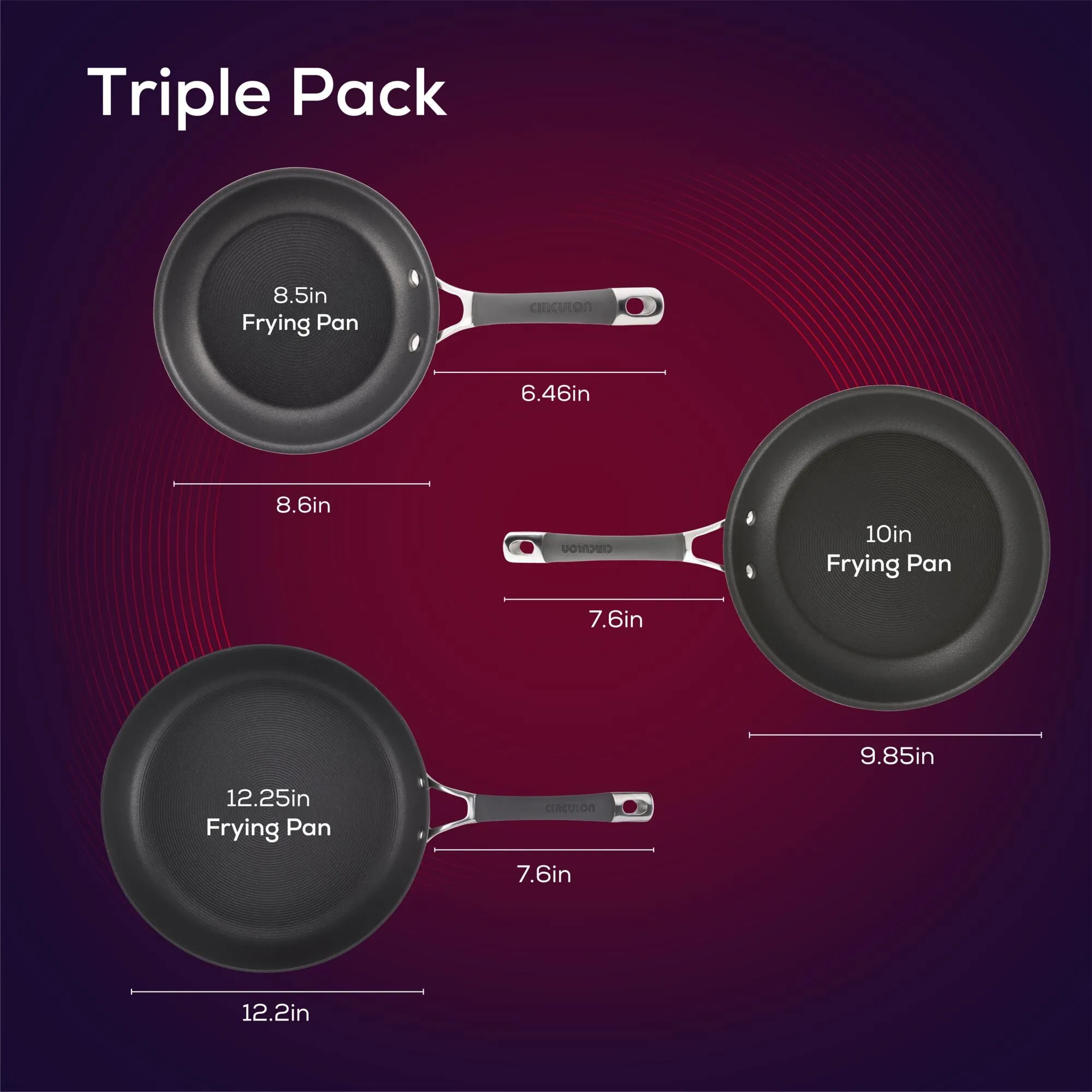 3-Piece Nonstick Frying Pan Set