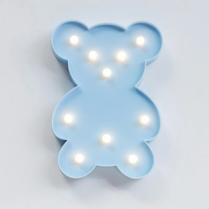 3D LED Bears Night Lights Cartoon Table Lamp Christmas Home Decor Kids Room Gifts