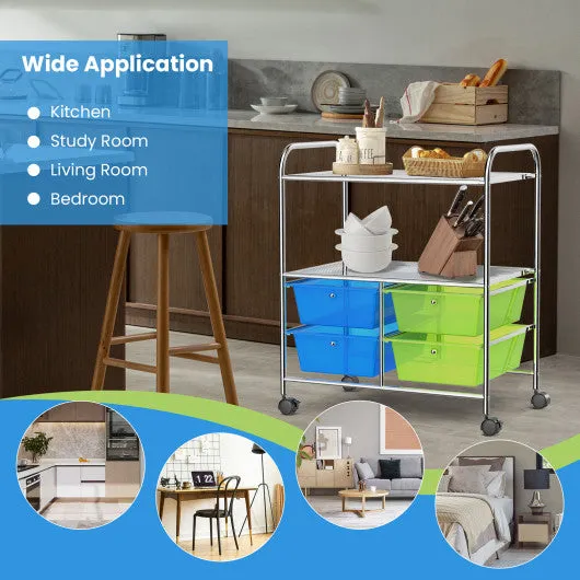 4 Drawers Rolling Storage Cart