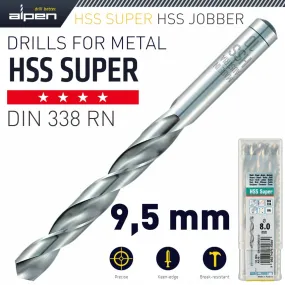 ALPEN HSS SUPER DRILL BIT 9.5MM BULK ALP951095