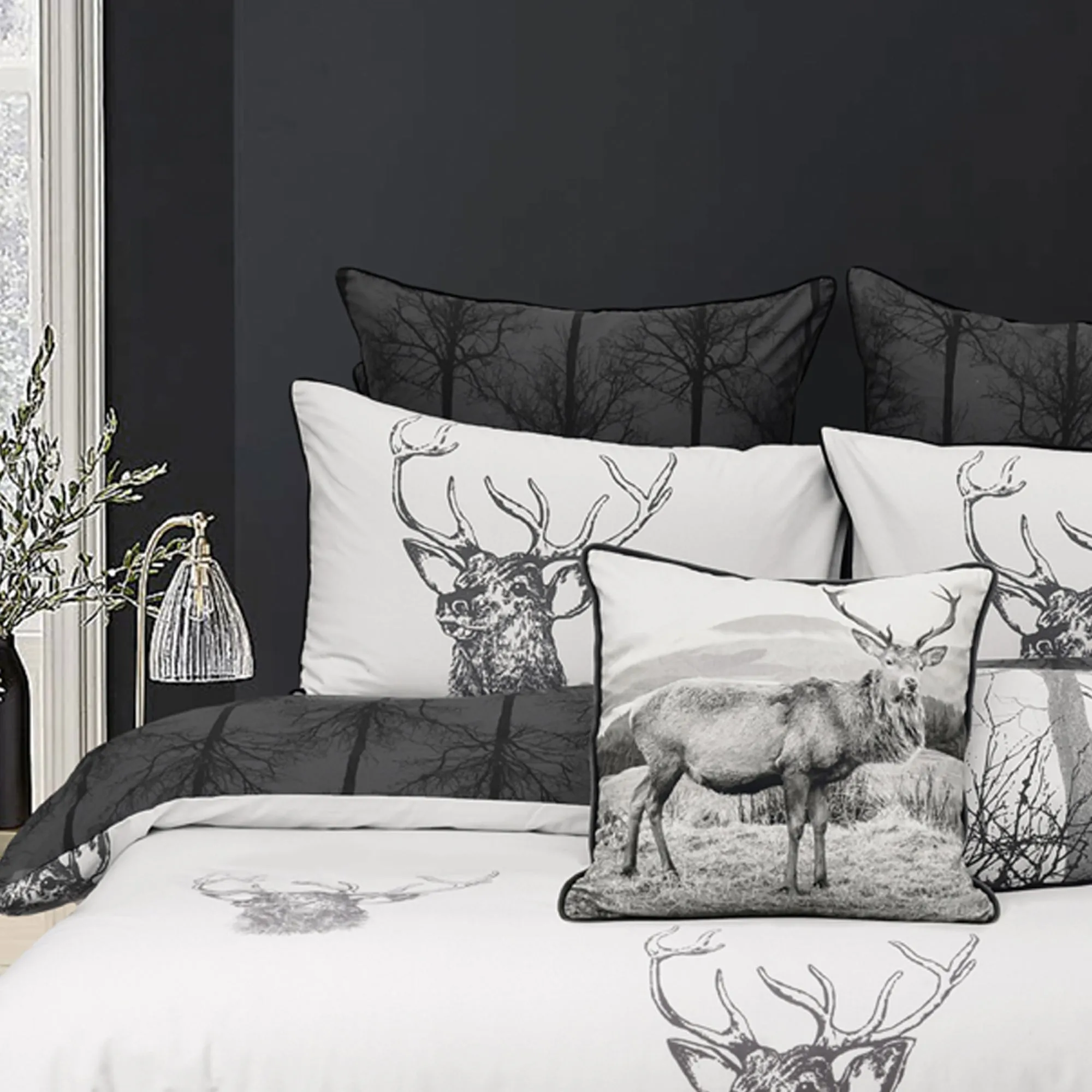 Alpine Stag Taupe European Pillowcase by Bianca