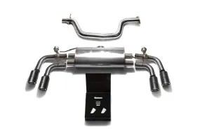 ARMYTRIX Stainless Steel Valvetronic Catback Exhaust System Quad Carbon Tips Audi TT MK2 8J 2007-2014