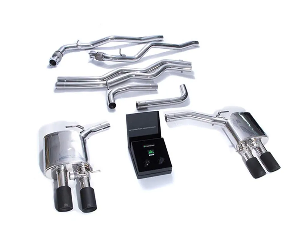 ARMYTRIX Stainless Steel Valvetronic Exhaust System w/Quad Matte Black Tips Audi A7 C8 2018 