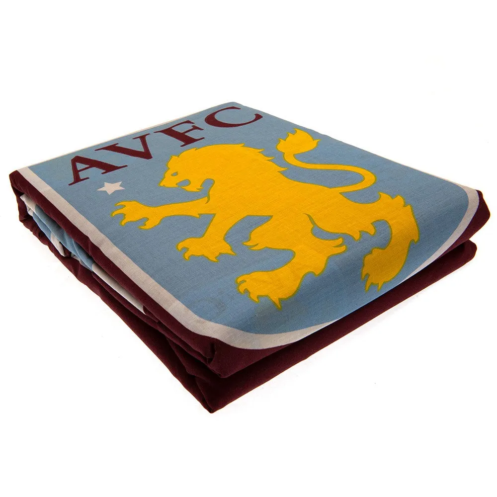 Aston Villa FC Crest Duvet Cover Set