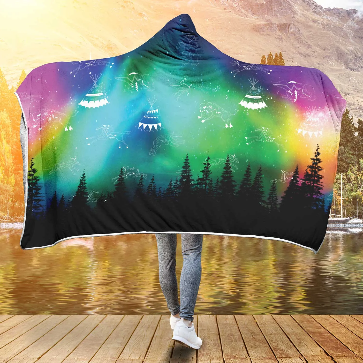 Aurora Medicine Animals Hooded Blanket