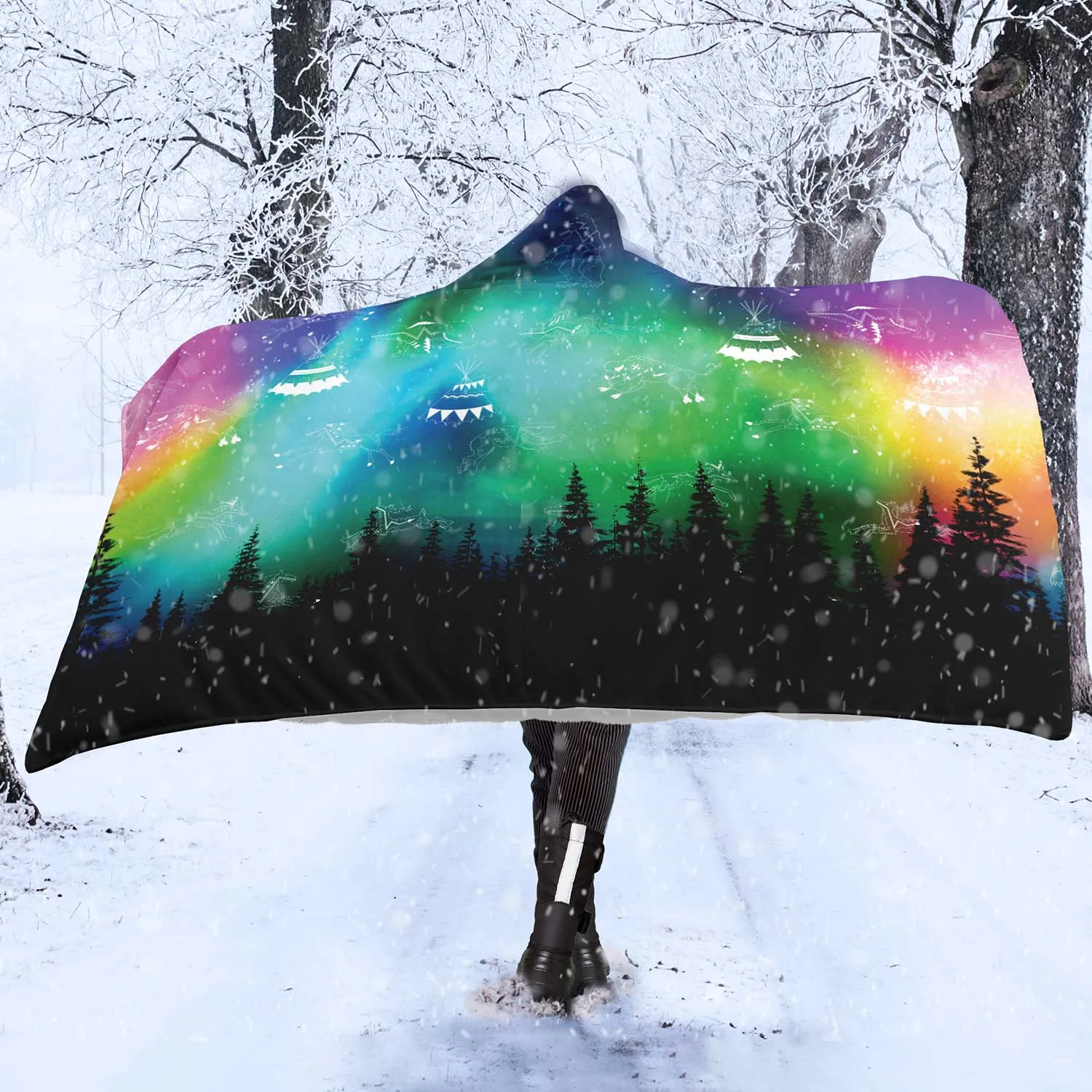 Aurora Medicine Animals Hooded Blanket