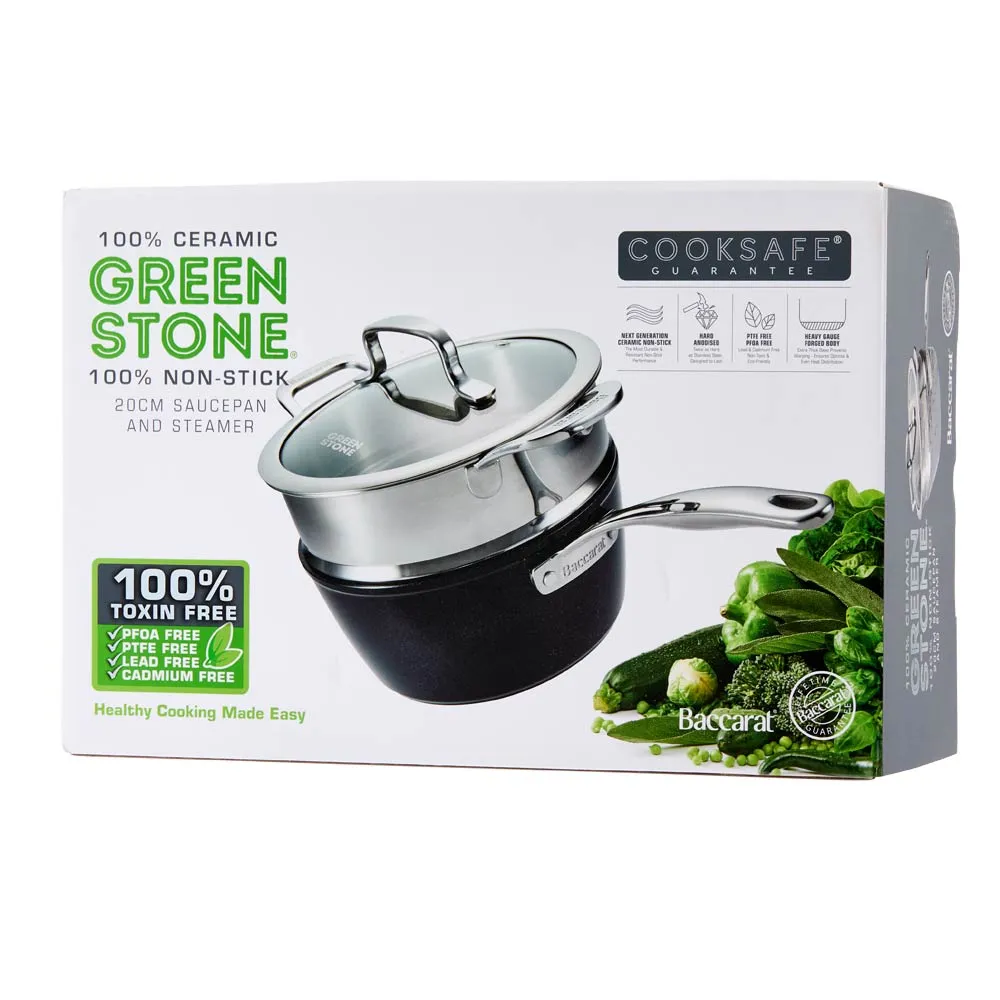 Baccarat GREEN STONE Saucepan and Steamer Set 20cm/2.3L