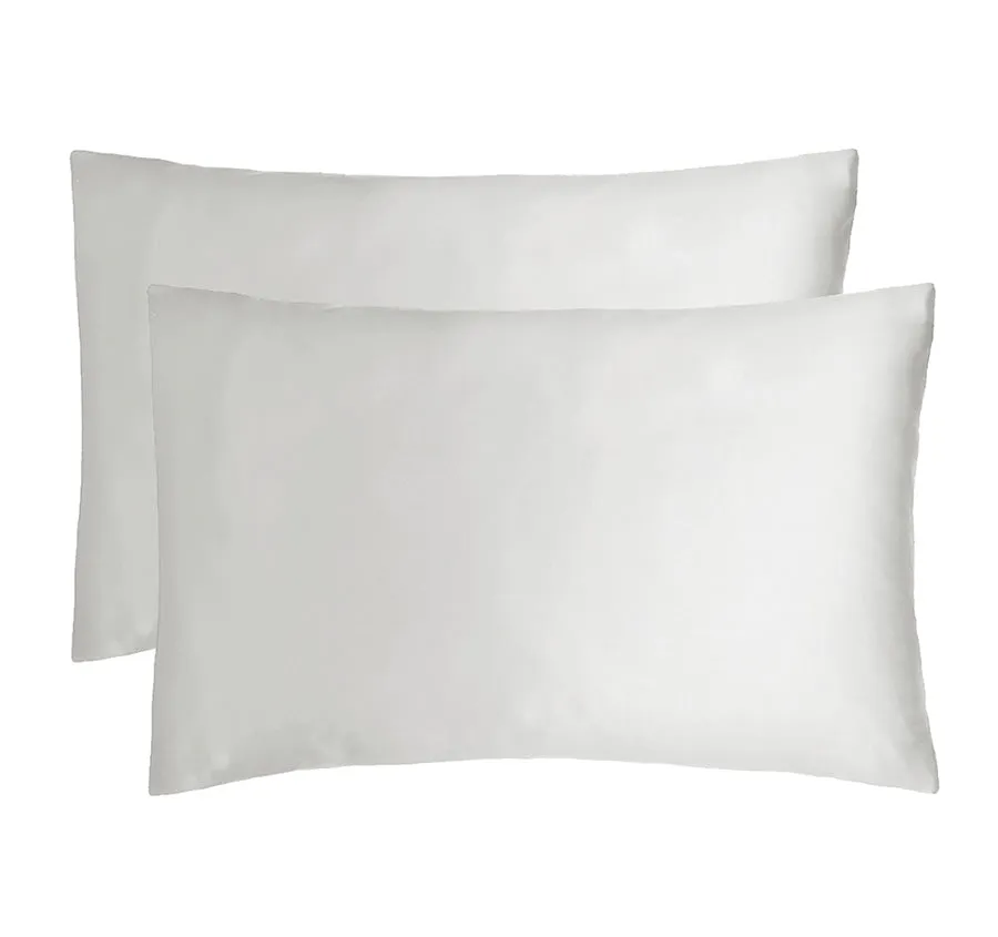 Bamboo Satin Standard Pillowcase Pair Silver