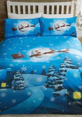 Bedlam Santa Glow in the Dark Duvet Cover Set, Multi