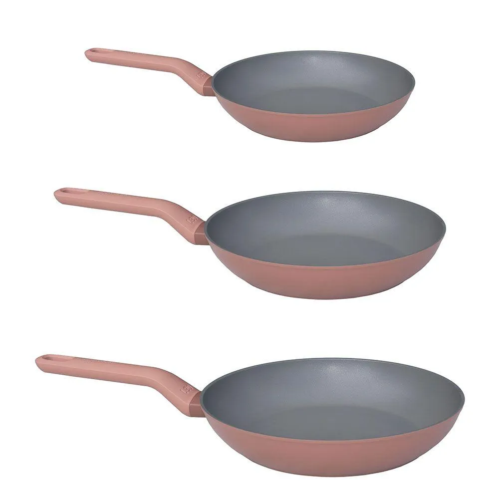 BergHOFF Leo 3Pc Non-stick Fry Pan Set, 8", 10", 11" Mauve