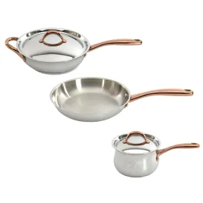 BergHOFF Ouro Gold 5pc 18/10 Stainless Steel Starter Set, Rose Gold Handles