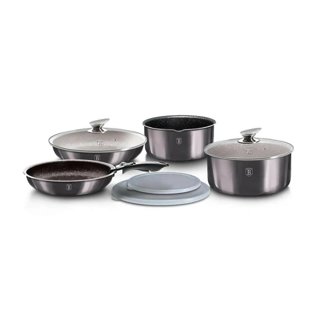 Berlinger Haus 9 Pieces Cookware Set Metallic Line Carbon Pro Collection