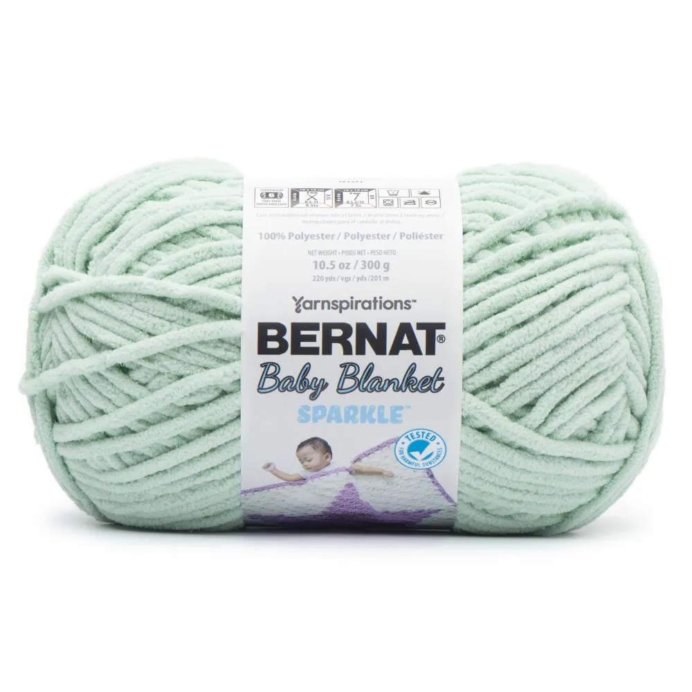 Bernat Baby Blanket Sparkle Yarn - Seafoam