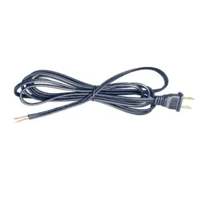 Black 12 Foot Lamp Cords with Plugs,  SPT2