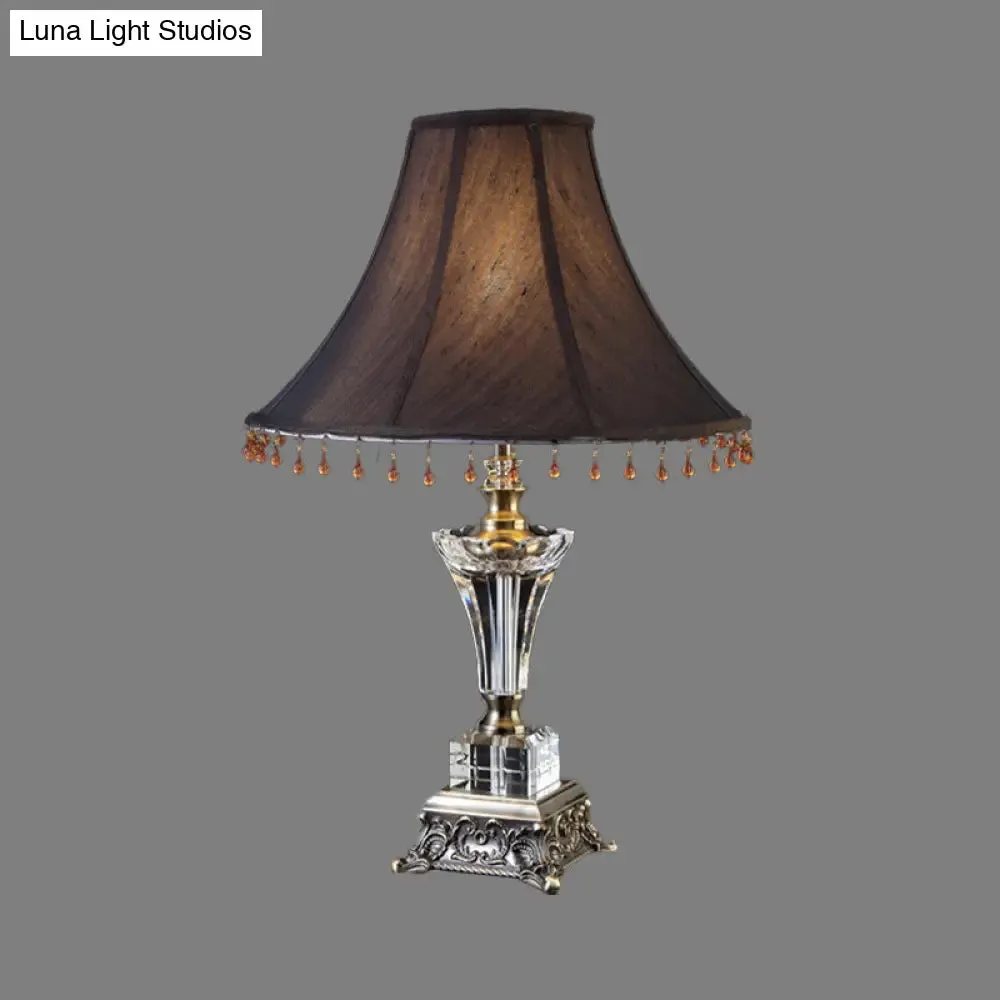 Black Bell Task Lamp: Modern 1 Bulb Table Light with Bronze Metal Base