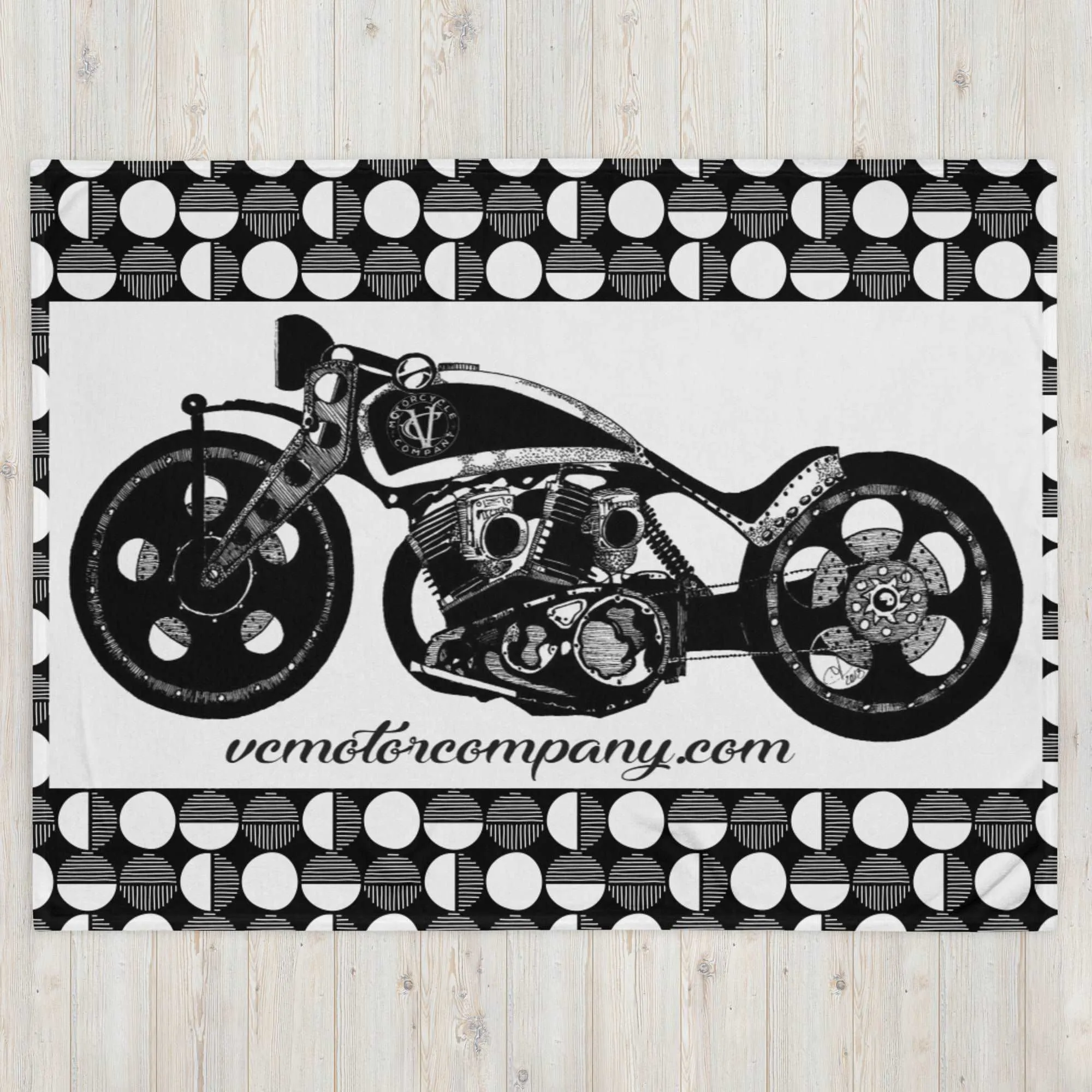 Black Hearted Gypsy Motorcycle Throw Blanket