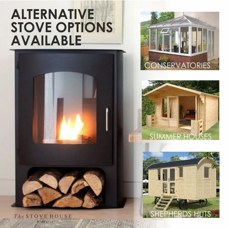 Black Stow Bioethanol Open Modern Stove - No Flue Required