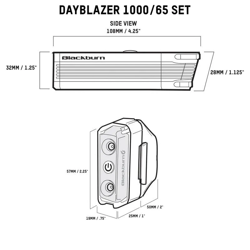 Blackburn Dayblazer 1000 Front Light   Dayblazer 65 Rear Light Combo Set