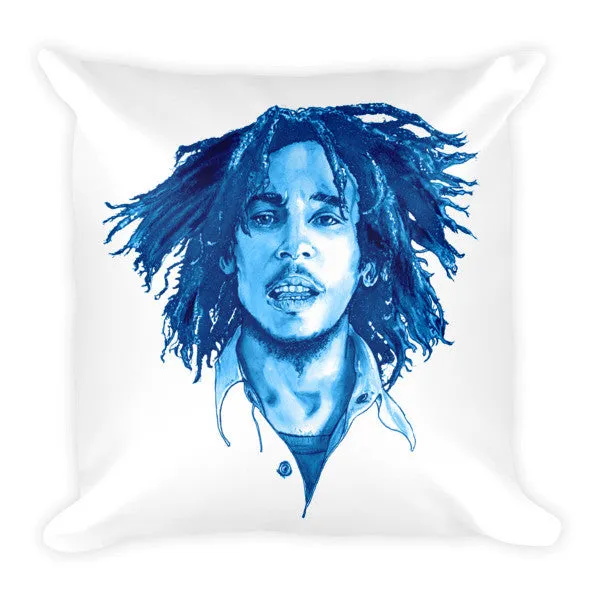 Bob Marley the Legend Blue Ink Cushion