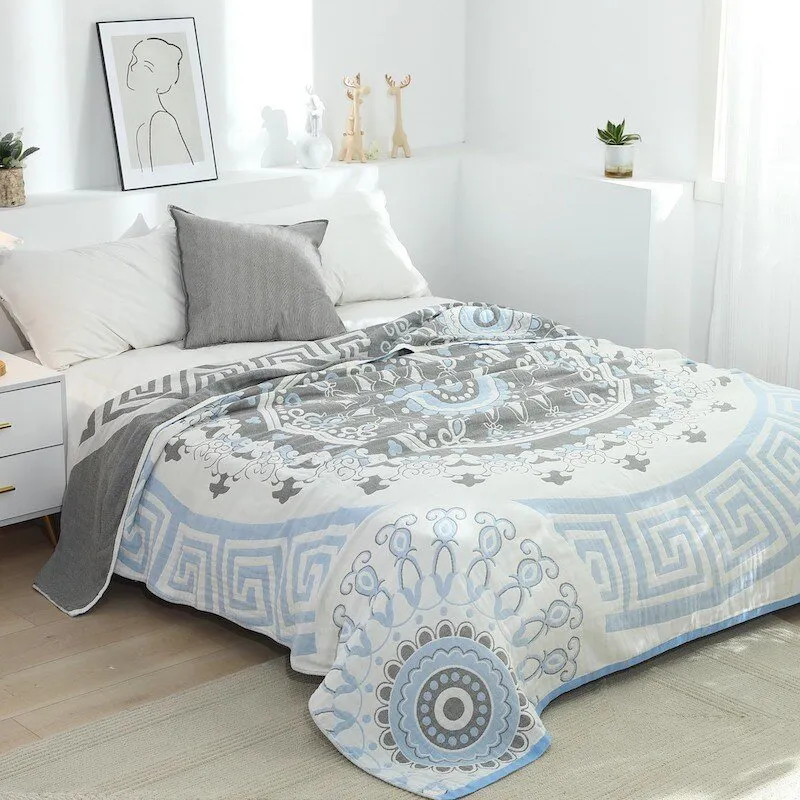 Boho Bedspread for King and Queen Size Beds - Pure Cotton