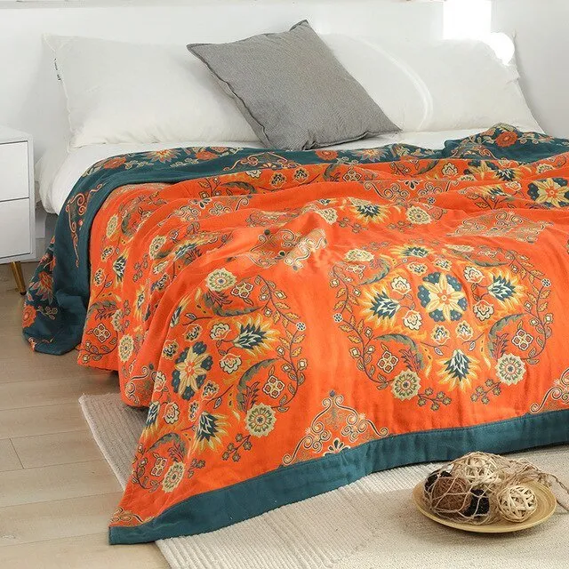 Boho Bedspread for King and Queen Size Beds - Pure Cotton