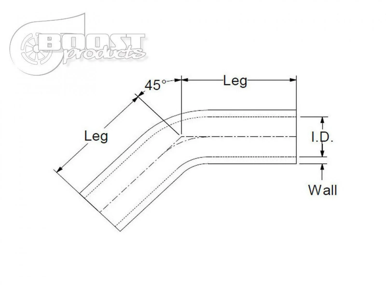 BOOST Products Silicone Elbow 45 Degrees, 19mm (3/4") ID, Black