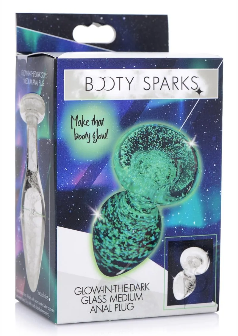 Booty Sparks Glow Glass Plug Md