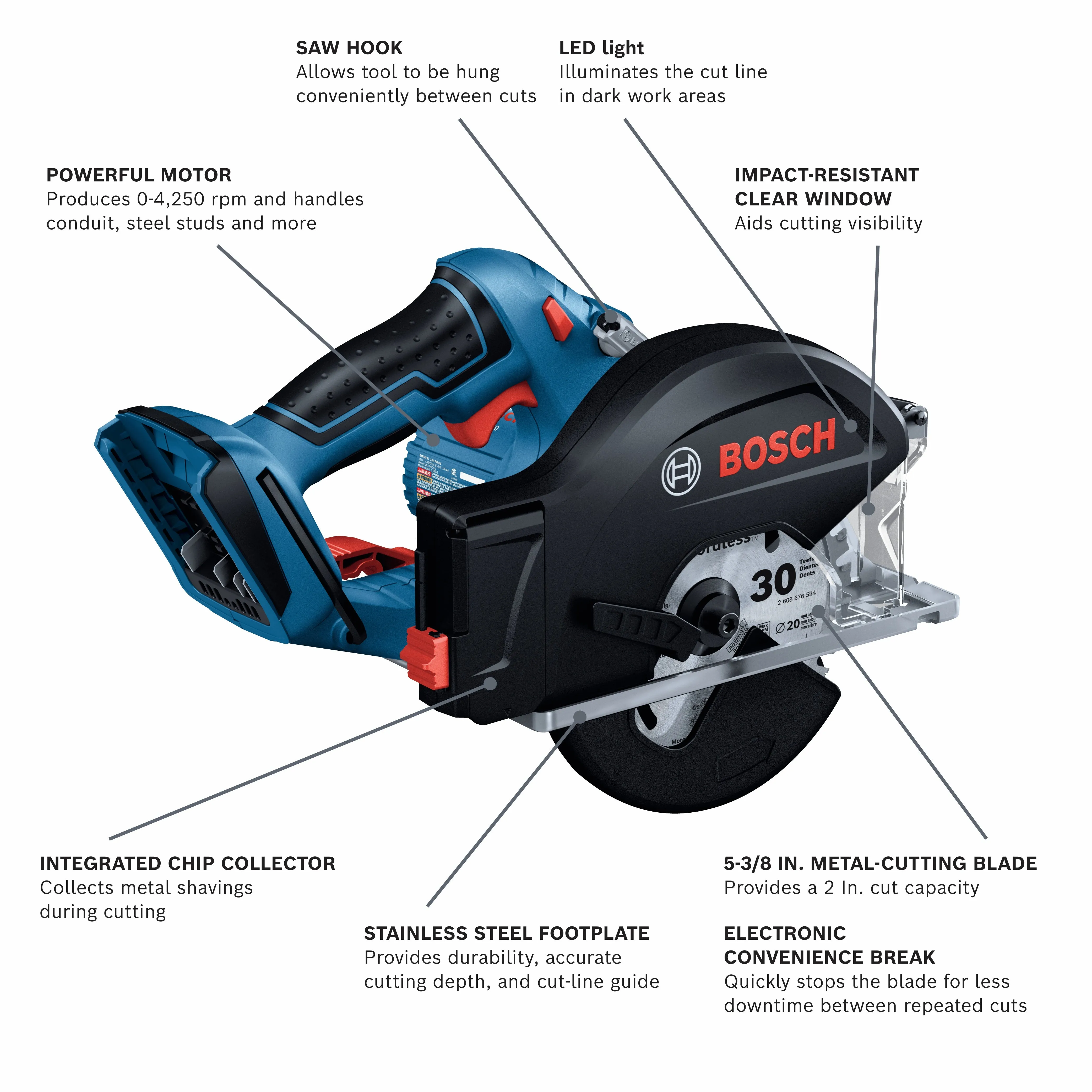 BOSCH GKM18V-20N 18V 5-3/8 In. Metal-Cutting Circular Saw (Bare Tool)