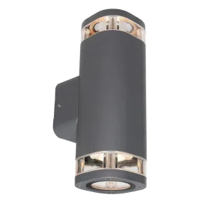 Brilliant Glenelg-Ambient LED Up/Down Exterior Wall Light - Charcoal