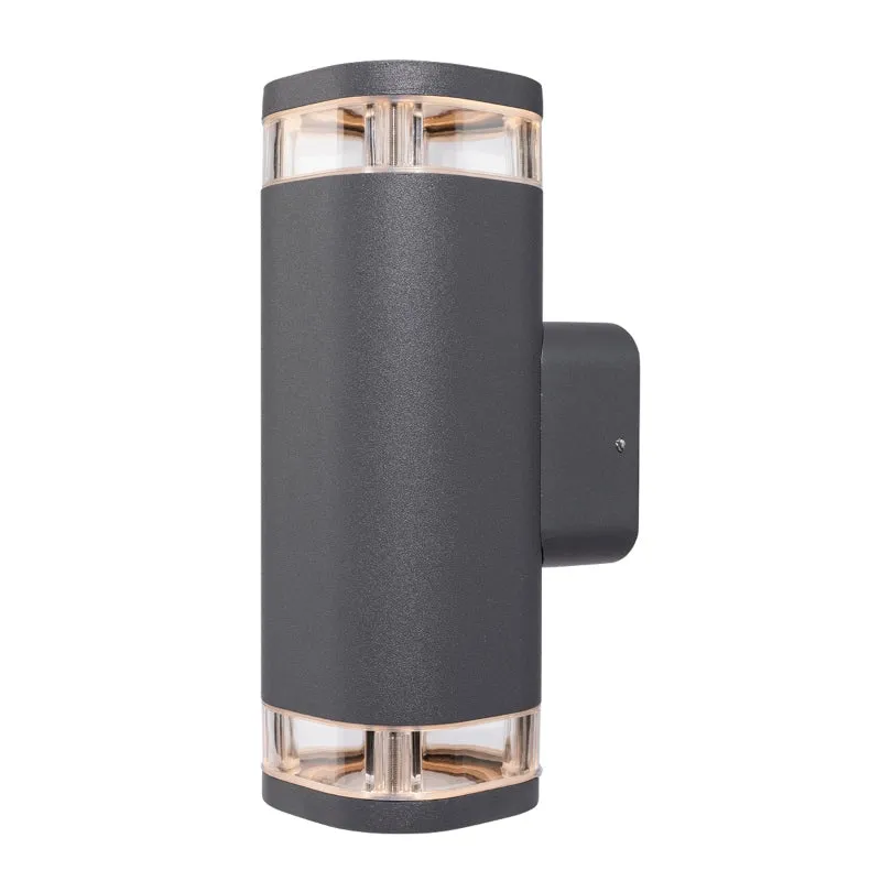 Brilliant Glenelg-Ambient LED Up/Down Exterior Wall Light - Charcoal