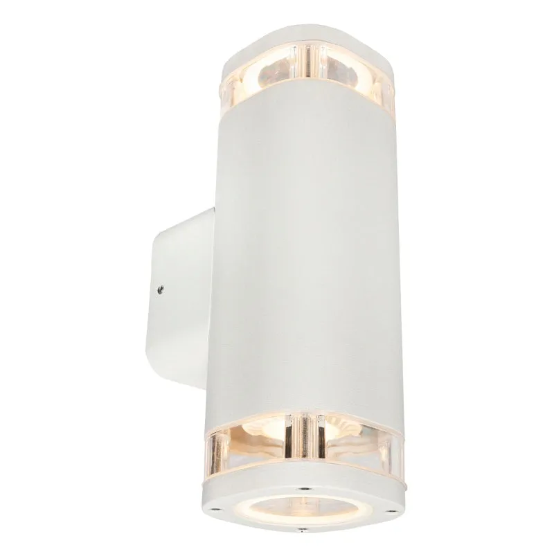 Brilliant Glenelg-Ambient LED Up/Down Exterior Wall Light - White