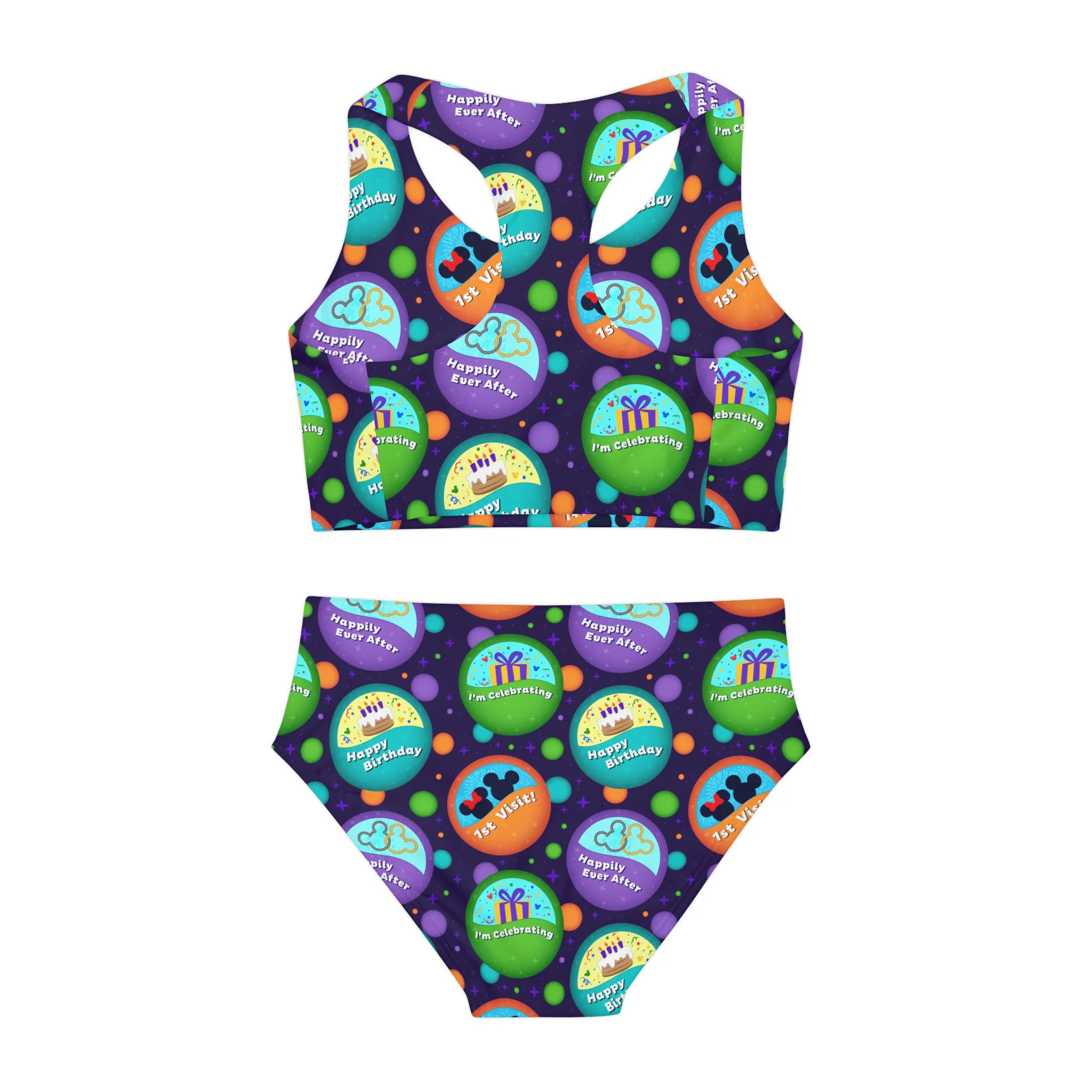 Button Collector Girls Two Piece Swimsuit