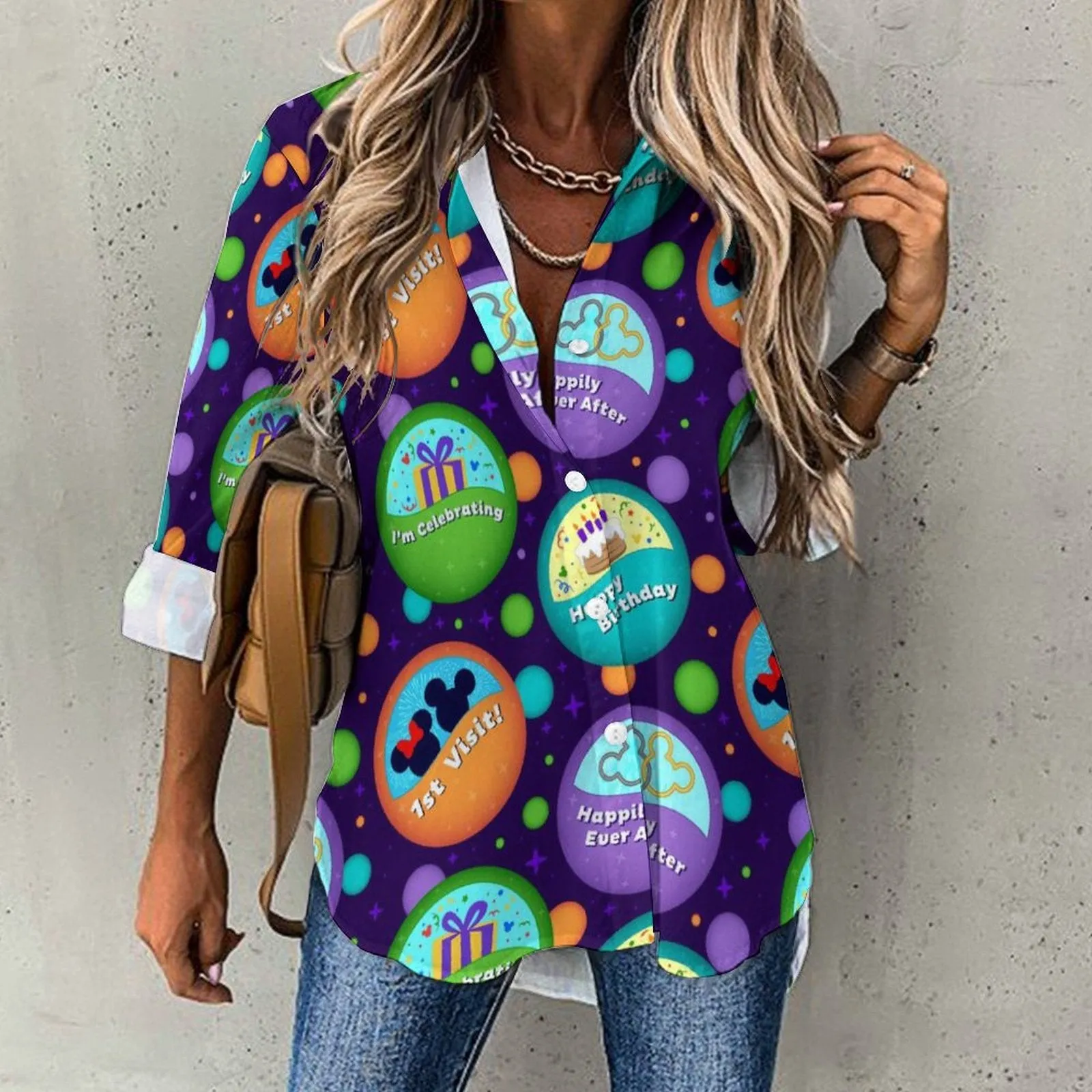 Button Collector Long Sleeve Button Up Blouse