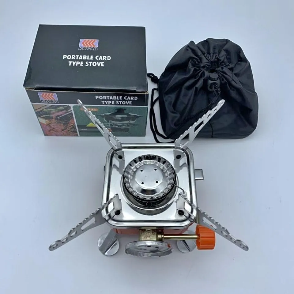 Camping Stove Stainless Steel Gas Stove Ultra Light Folding Furnace Outdoor Metal Camping Gas Stove Picnic Cooking Gas Burners Folding Stove With Storage Bag (Multi) (2800W)