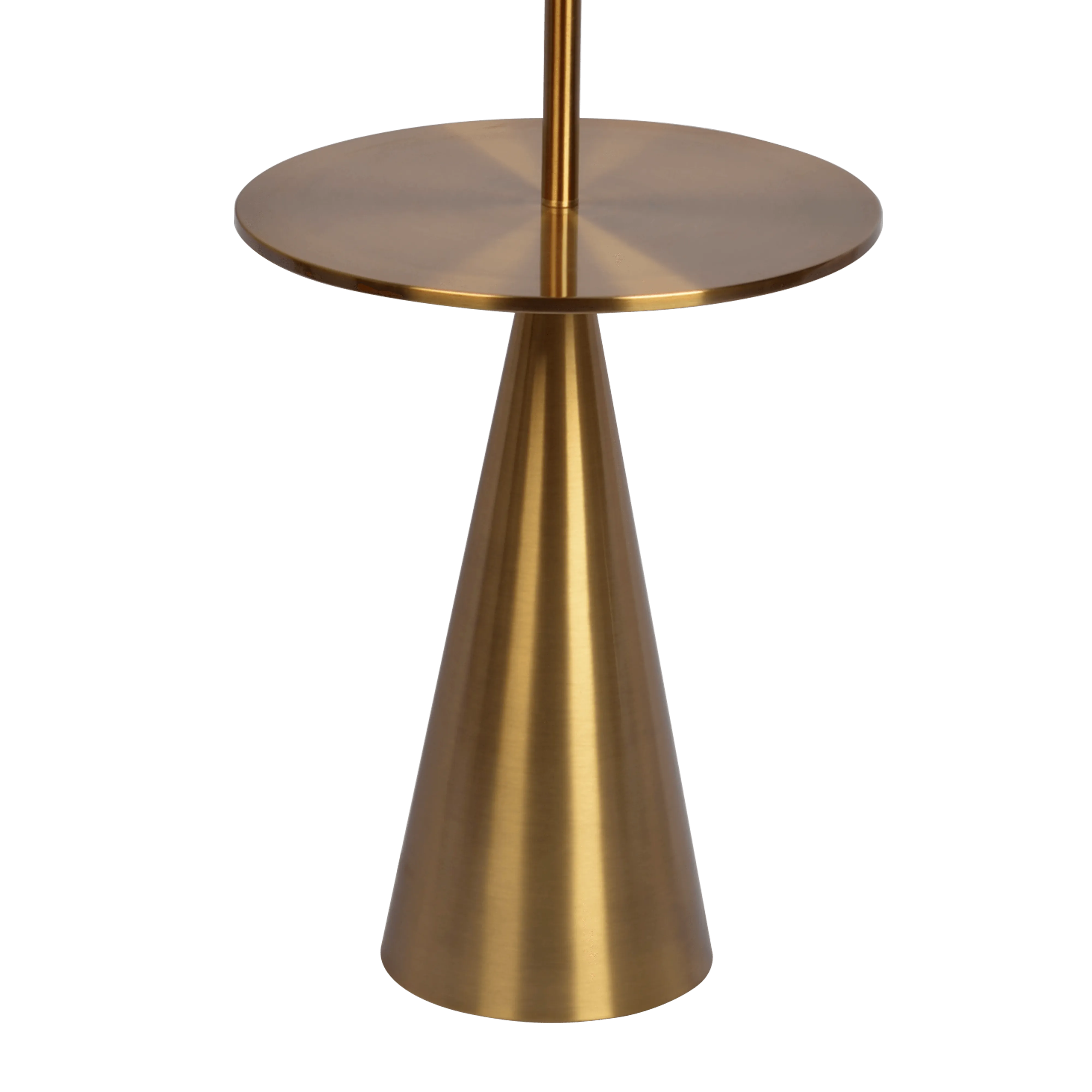 Celestial Modern Floor Lamp with Brass Accent Table with Large White Shade