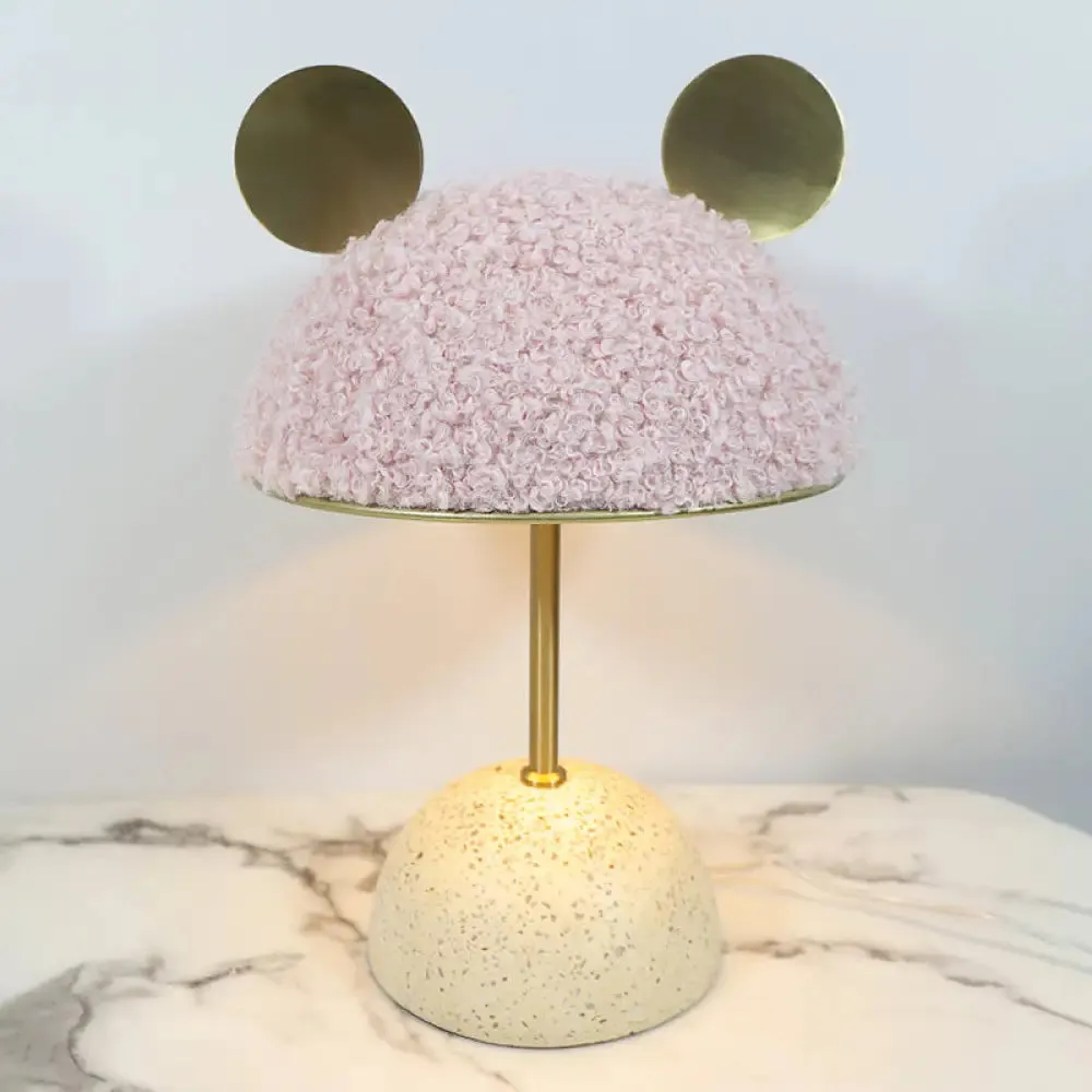 Contemporary Domed Table Lamp - Modern Style 1 Light Task Light in White/Pink/Green with Base