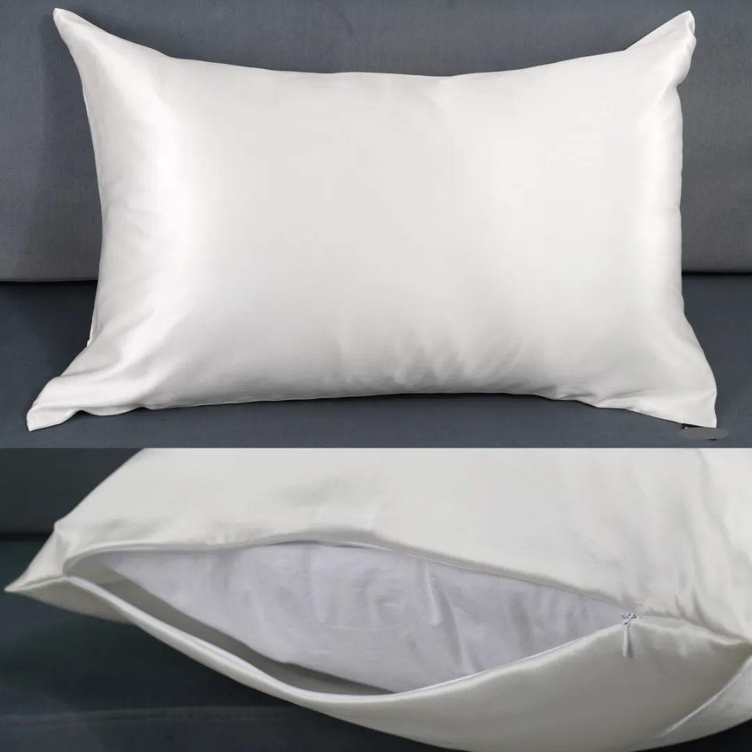 Custom Wholesale Silk Pillowcase 22 Momme Zipper Closure - Standard size