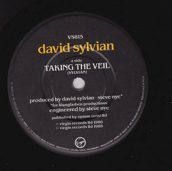 David Sylvian - A Little Girl Dreams Of Taking The Veil (7", Single) (VG )