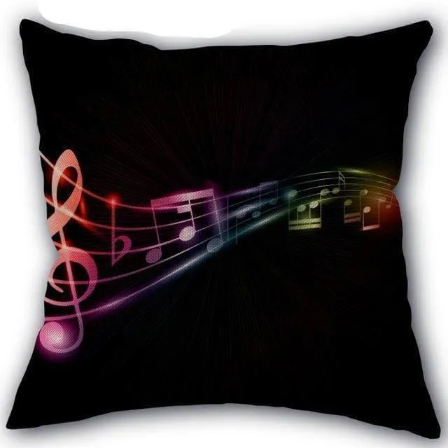 Decorative Comfy Musical Notes Pillow Case