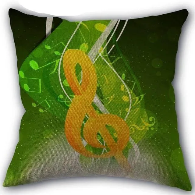 Decorative Comfy Musical Notes Pillow Case