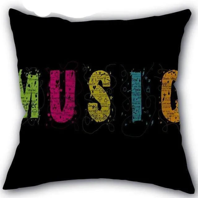 Decorative Comfy Musical Notes Pillow Case