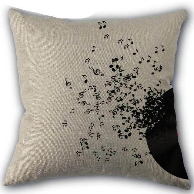 Decorative Comfy Musical Notes Pillow Case