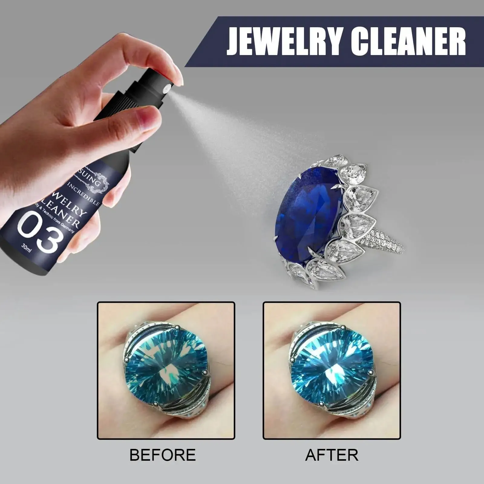 Diamond-shine Jewelry Cleaner Spray - All-Purpose Cleaner Anti Tarnish Jewelry Cleaner Color Protection Diamond Cleaning Solution