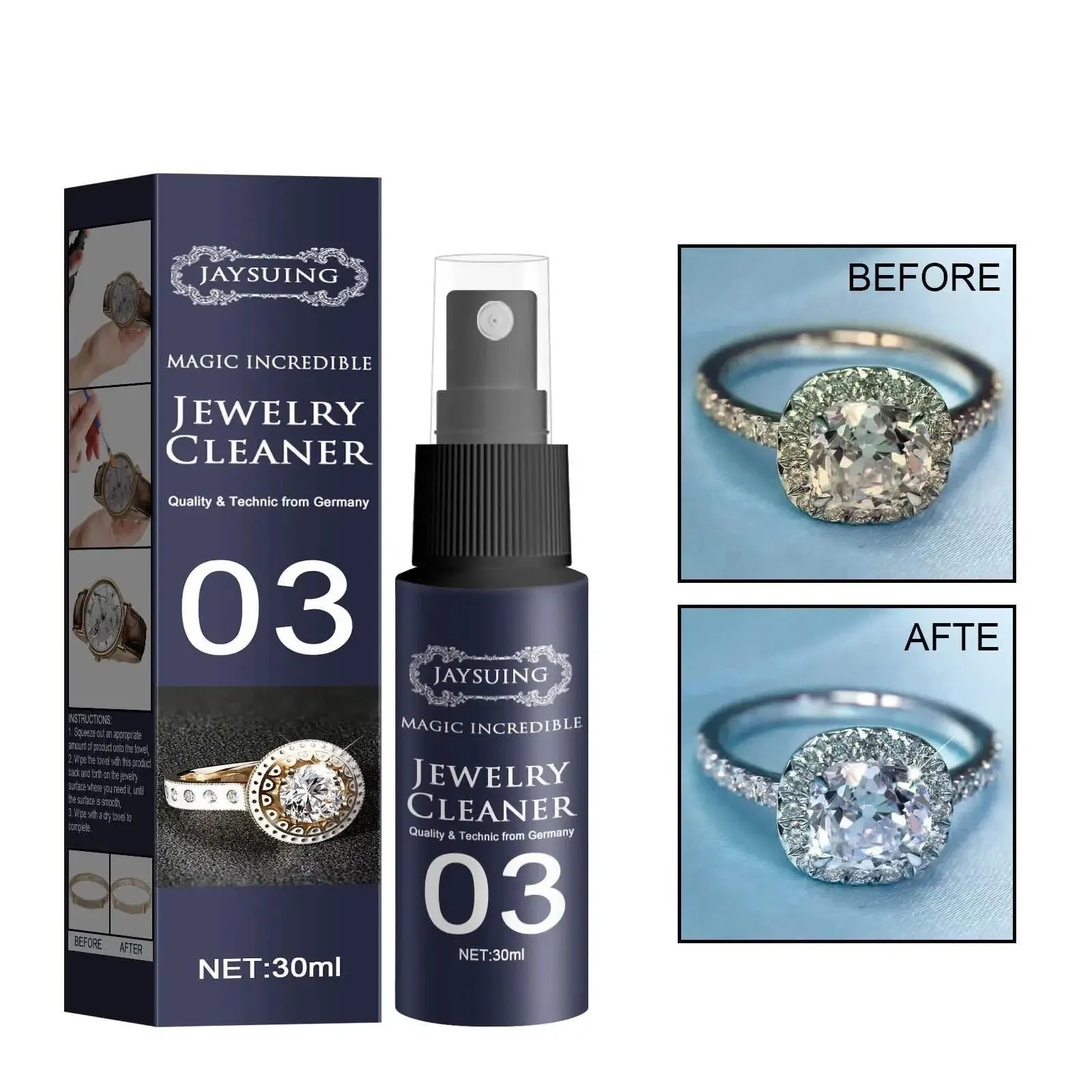 Diamond-shine Jewelry Cleaner Spray - All-Purpose Cleaner Anti Tarnish Jewelry Cleaner Color Protection Diamond Cleaning Solution