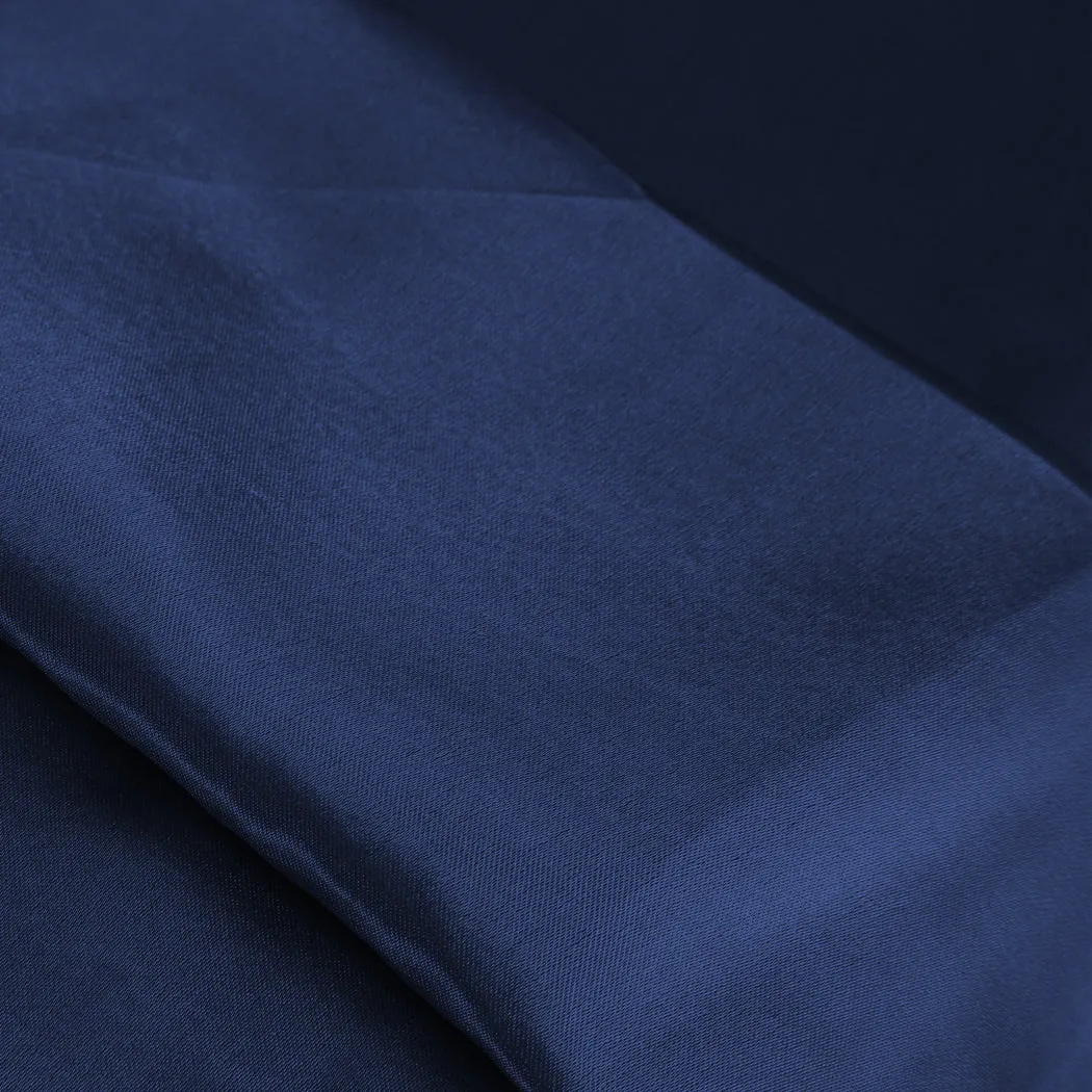 Double Dreamz Silky Satin Sheets Fitted Blue